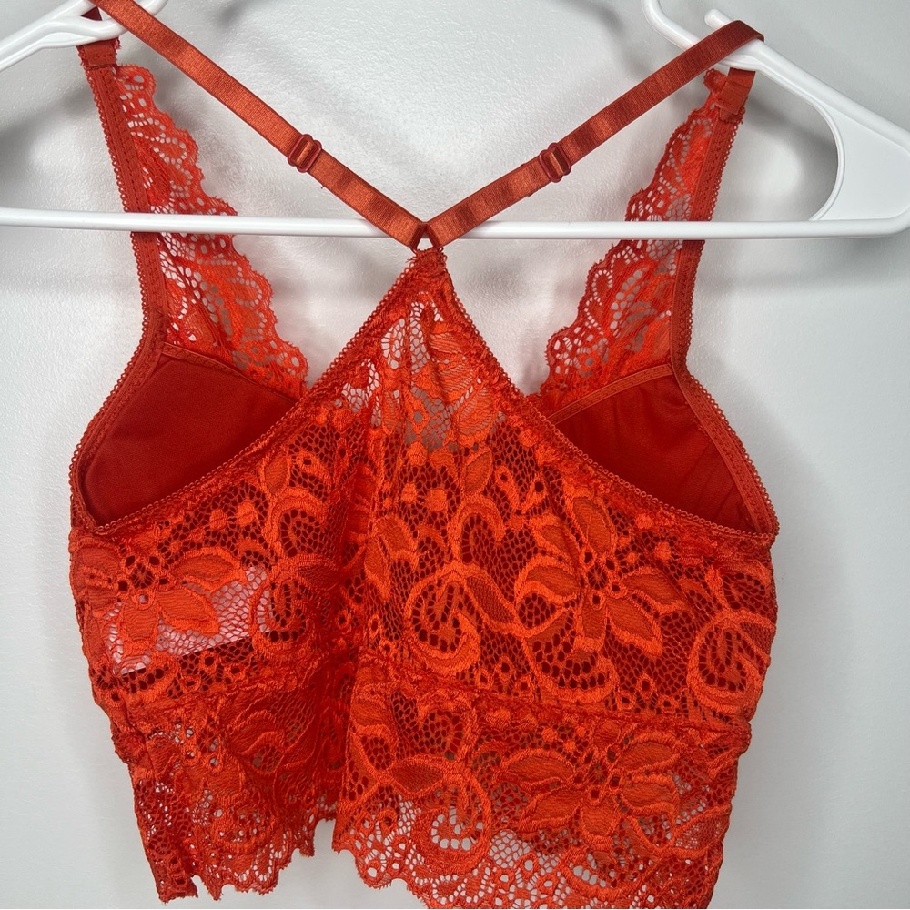 Kathy Lace Bralette Size Small Medium in Vibrant Orange Coral - Picture 5 of 9
